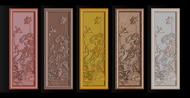 Lotus pattern relief design for CNC router Model Cetak 3D .c4d .max .obj .3ds .fbx .stl .blend 