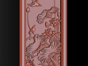 Lotus pattern relief design for CNC router Model Cetak 3D