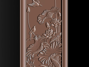 Lotus pattern relief design for CNC router Model Cetak 3D