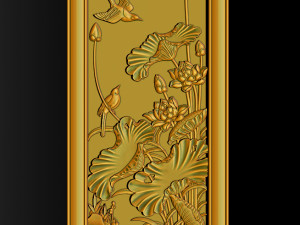Lotus pattern relief design for CNC router Model Cetak 3D