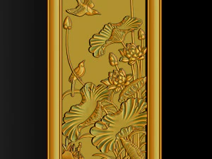 Lotus pattern relief design for CNC router 3D Print Model