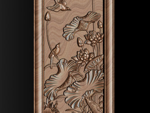 Lotus pattern relief design for CNC router Model Cetak 3D