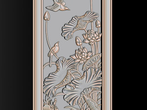 Lotus pattern relief design for CNC router Model Cetak 3D