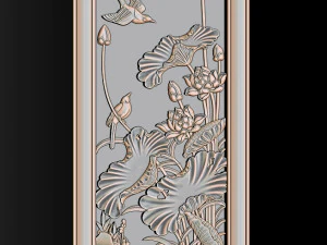 Lotus pattern relief design for CNC router 3D Print Model