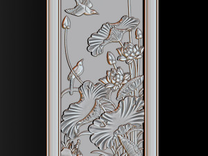 Lotus pattern relief design for CNC router Model Cetak 3D