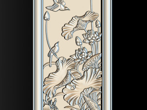 Lotus pattern relief design for CNC router Model Cetak 3D