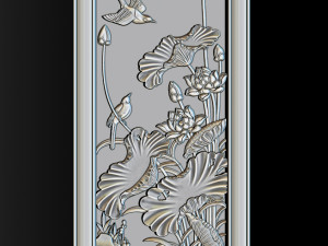 Lotus pattern relief design for CNC router Model Cetak 3D