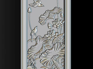 Lotus pattern relief design for CNC router 3D Print Model