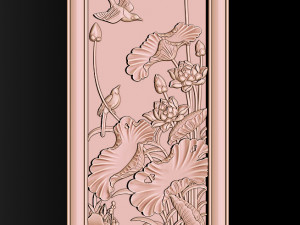 Lotus pattern relief design for CNC router Model Cetak 3D
