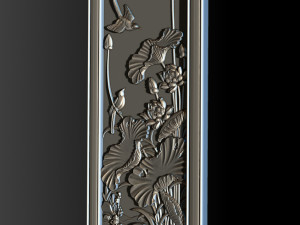 Lotus pattern relief design for CNC router Model Cetak 3D
