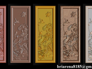 Lotus pattern relief design for CNC router Model Cetak 3D