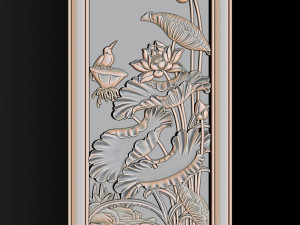 Lotus pattern relief design for CNC router 3D Print Model