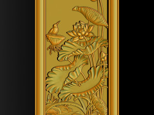 Lotus pattern relief design for CNC router 3D Print Model