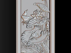 Lotus pattern relief design for CNC router 3D Print Model