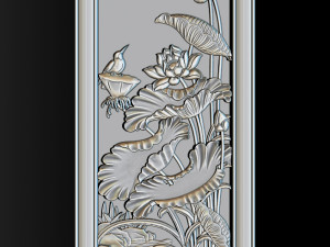 Lotus pattern relief design for CNC router 3D Print Model