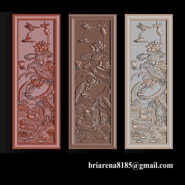 Lotus pattern relief design for CNC router 3D 打印模型 .c4d .max .obj .3ds .fbx .stl .blend 