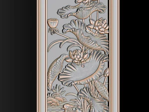 Lotus pattern relief design for CNC router 3D Print Model