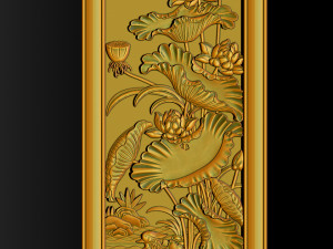 Lotus pattern relief design for CNC router 3D 打印模型