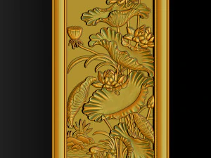 Lotus pattern relief design for CNC router 3D Print Model