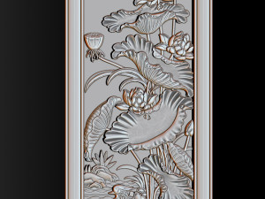 Lotus pattern relief design for CNC router 3D 打印模型