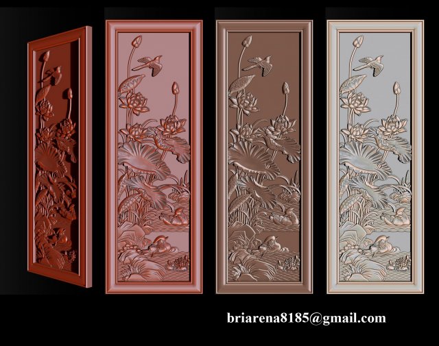 Lotus pattern relief design for CNC router 3D Print Model .c4d .max .obj .3ds .fbx .stl .blend 