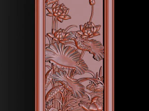 Lotus pattern relief design for CNC router 3D Print Model