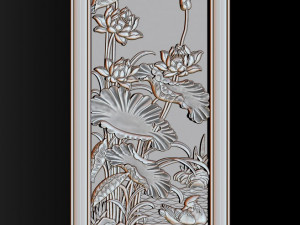 Lotus pattern relief design for CNC router 3D Print Model