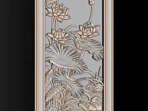 Lotus pattern relief design for CNC router 3D Print Model