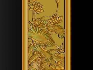 Lotus pattern relief design for CNC router 3D Print Model