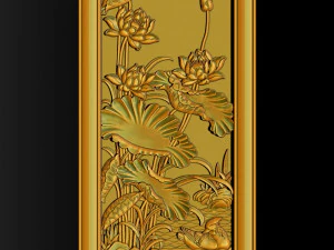 Lotus pattern relief design for CNC router 3D Print Model