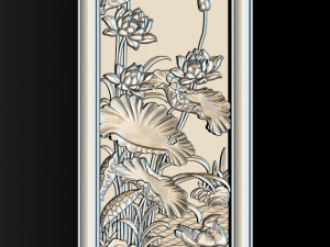 Lotus pattern relief design for CNC router 3D Print Model