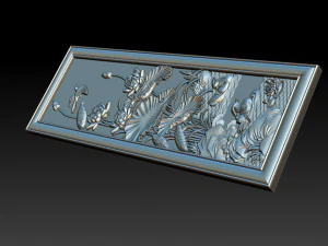 Lotus pattern relief design for CNC router 3D Print Model