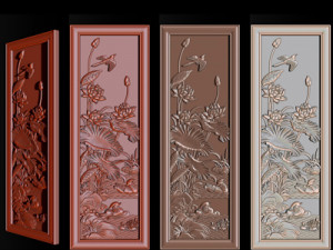 Lotus pattern relief design for CNC router 3D Print Model
