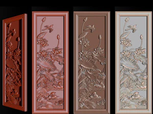 Lotus pattern relief design for CNC router 3D Print Model