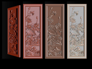 Lotus pattern relief design for CNC router 3D Print Model