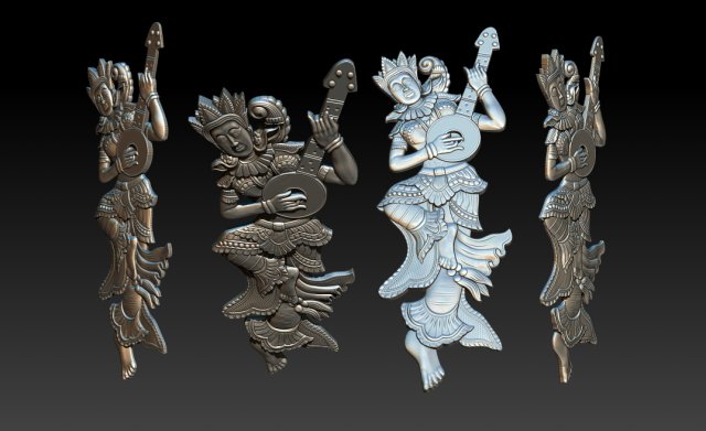 Dancing musicians Model do druku 3D .c4d .max .obj .3ds .fbx .stl .blend 