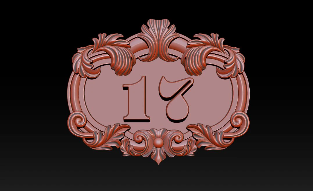 WALL PLATE ADDRESS WITH CUSTOM NUMBER 3D Print Model .c4d .max .obj .3ds .fbx .stl .blend