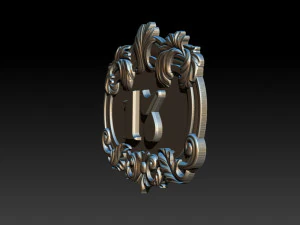 WALL PLATE ADDRESS WITH CUSTOM NUMBER 3D Print Model