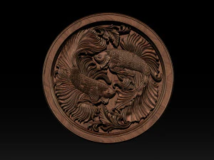 Beta Fish CNC Relief Model 3D Print Model