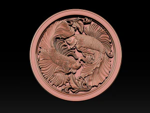 Beta Fish CNC Relief Model 3D Print Model