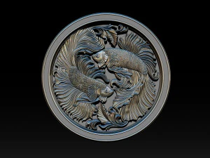Beta Fish CNC Relief Model 3D Print Model
