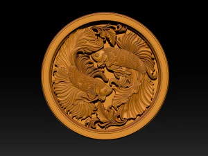 Beta Fish CNC Relief Model 3D Print Model