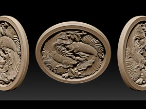 Beta Fish CNC Relief Model 3D Print Model