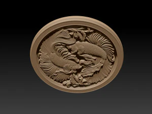 Beta Fish CNC Relief Model 3D Print Model