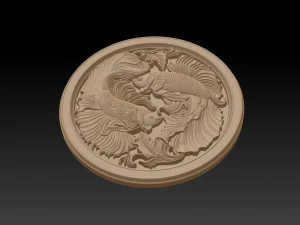 Beta Fish CNC Relief Model 3D Print Model