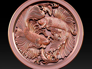 Beta Fish CNC Relief Model 3D Print Model