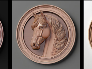 Horse head relief model for cnc router and 3D printing 3D Print Model