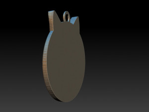Bas-relief jewelry portrait of a bust of a cat 3D Print Model
