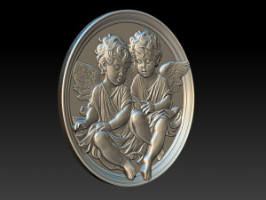 Relief model of two little angels - STL 3D Print Model