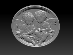Relief model of two little angels - STL 3D Print Model